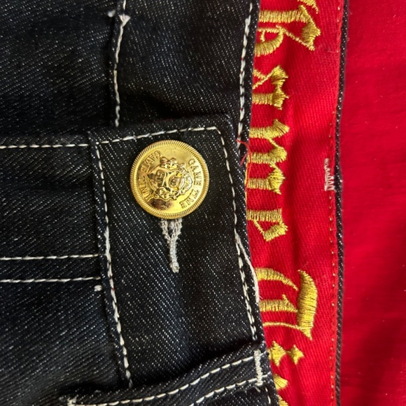 Black Jeans with Gold Eagle Design - Picture 2 of 3